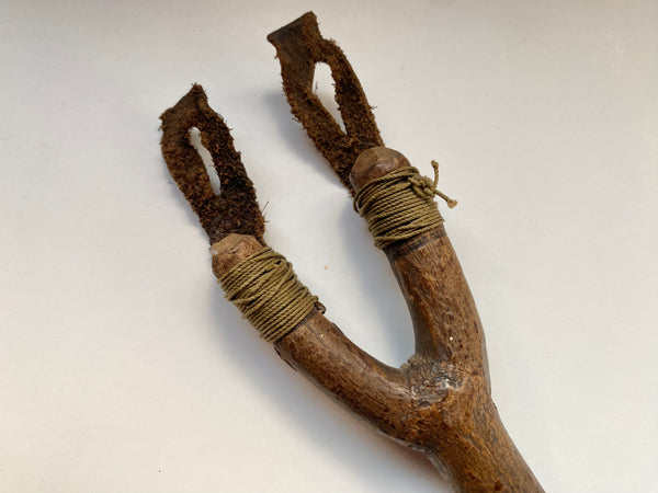 Vintage Folk Art Estate Made Childs Slingshot Toy Handle - Source Vintage