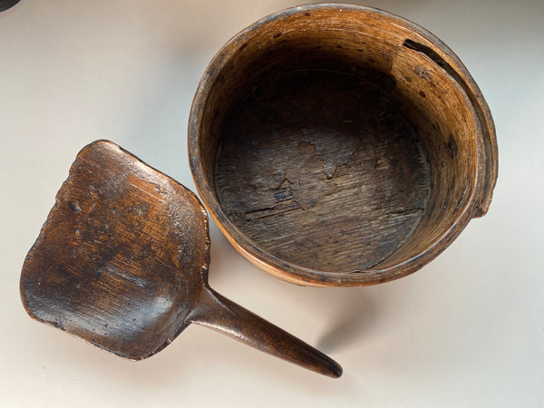 Early George IV Treen Grain Measure & Scoop With Link To The ‘Swing Riots’ Of 1843 With Provenance - Source Vintage