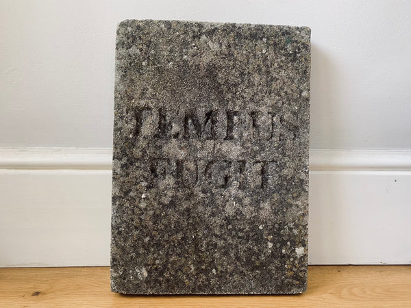 Heavy Reclaimed Antique Stone Slab Engraved In Latin ‘Tempus Fugit’ - Source Vintage