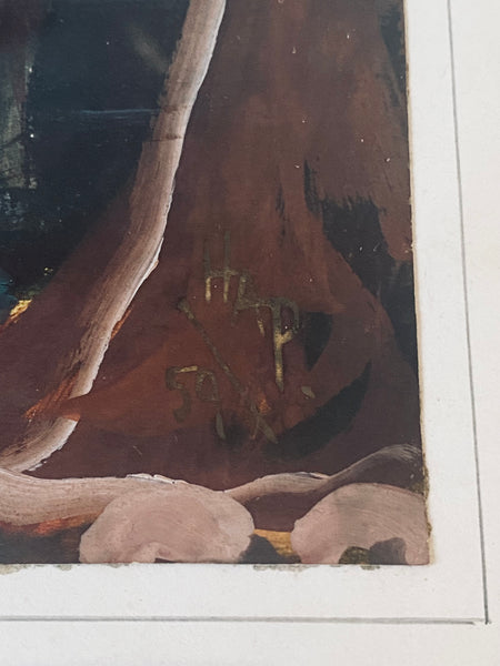 Rare Vintage 1950’s Death Painting Signed ‘HAP’ & Dated 1959 (Possible Hap Grieshaber) - Source Vintage