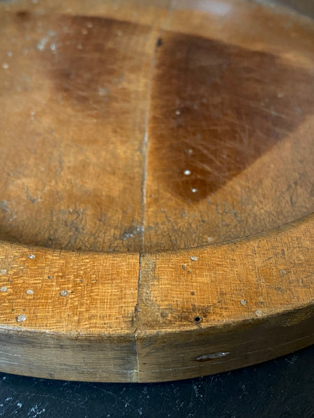 Curious 18th Century English Sycamore Platter With Burn Mark From An Iron c.1790 - Source Vintage