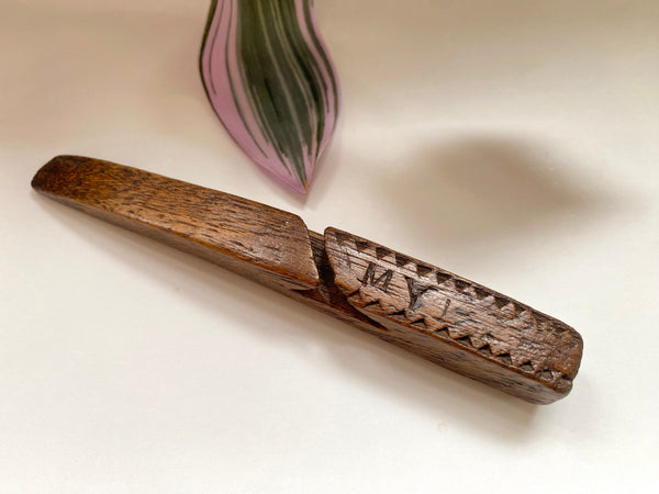 Rare Antique Early 19th Century Child’s Miniature Treen Knitting Sheath Initialled - Source Vintage