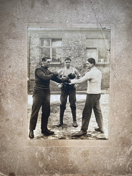 Lot Of 3 Antique Early 20th Century Boxing Photographs - Source Vintage