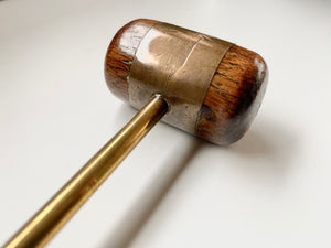 Antique Victorian Treen & Brass Medical Doctors Reflex Hammer c.1880