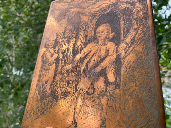 Rare Spooky Antique 19th Century Copper Printing Plate - Source Vintage