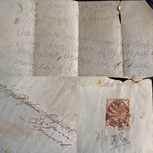Antique 19th Century Handwritten Psychography Written In A Trance Like State c.1880 Occult Paranormal Spiritualism - Source Vintage