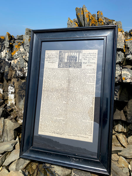 Rare Antique 19th Century Execution Broadside For The Execution Of Arthur Thistlewood and the Cato Street conspirators 1820