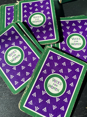 *RESERVED FOR ED* Rare Set Original Antique Early 20th Century Suffragette ‘Votes For Women’ Playing Cards c.1910