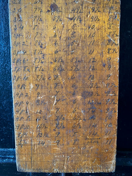 Rare Antique 19th Century Coffin Maker’s Sizing And Design Reference Template Board