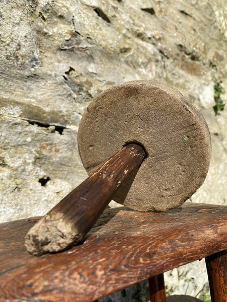 Very Rare Antique 18th Century Millstone With Selection Of Apotropaic Marks/Witches Marks - Source Vintage