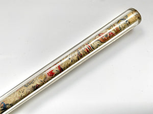 Unusual Glass Seamstresses Ruler With Thread From Their Work Held Inside