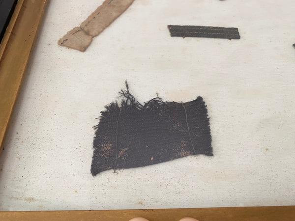 Rare Antique WW1 Framed Crash Debris From 1st Zeppelin Shot Down On British Soil Cuffley - Source Vintage