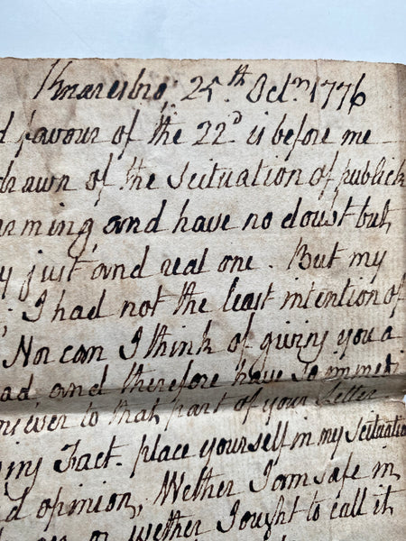 Rare Antique 18th Century Handwritten Letter About American War Of Independence & The Effect It’s Having On A Knaresbrough Man’s Investments