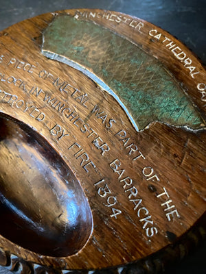 Curious Antique Folk Art Made Out Of Early Winchester Cathedral Oak & Metal From The Old Clock In Winchester Barracks