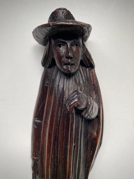*RESERVED FOR STEVEN* Rare Antique 16th-17th Century Carved Puritan Figure
