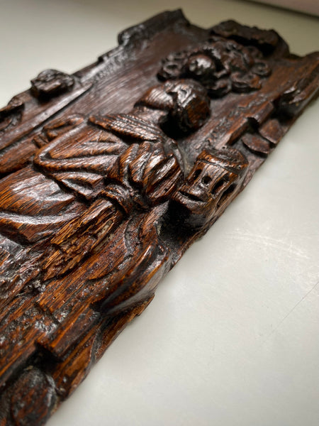 Rare Antique 16th Century Oak Carving Of Justice Dated 1581