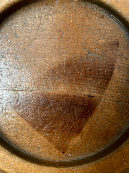 Curious 18th Century English Sycamore Platter With Burn Mark From An Iron c.1790 - Source Vintage
