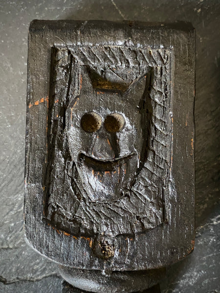 Rare Pair Antique 16th Century Carved Oak Pilasters With Skulls, Devils And Demons From A Bizarre Sideboard From The East Anglia Region - Source Vintage