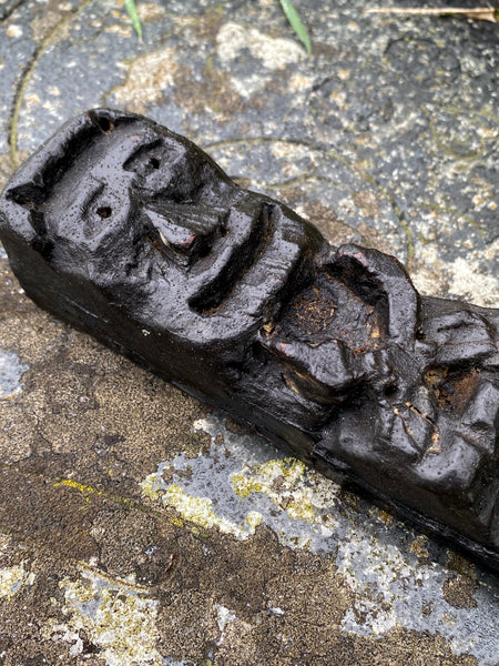 Rare Antique 16th Century Oak Carving With Folk Art Aesthetic From A Bizarre Sideboard From The East Anglia Region - Source Vintage