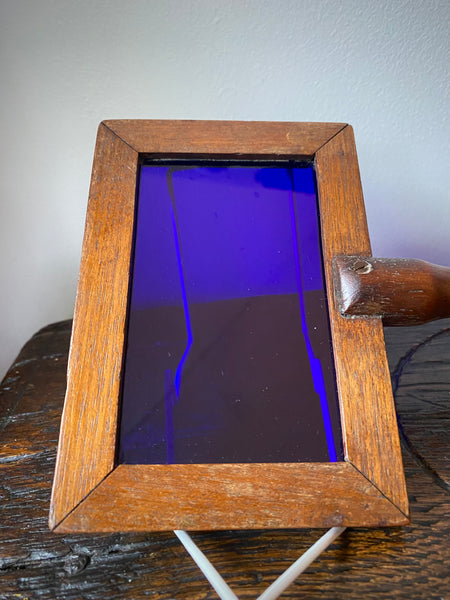 Rare Antique 19th Century Custom Made Treen Handheld Claude Lorrain Style Glass Filter