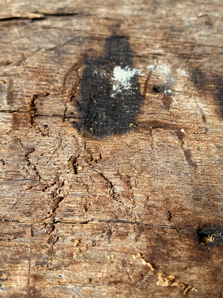 Rare Salvaged Antique 17th Century Solid Oak Inglenook Beam With Vast Collection Of Apotropaic Taper Burns