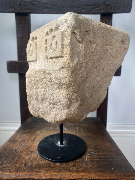 Antique 15th Century York Stone Capital On Stand