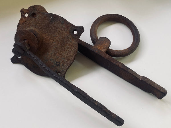 Rare Antique 18th Century Lever Arm Door Handle Latch With Collection Of Apotropaic Or ‘Witches Marks’ - Source Vintage