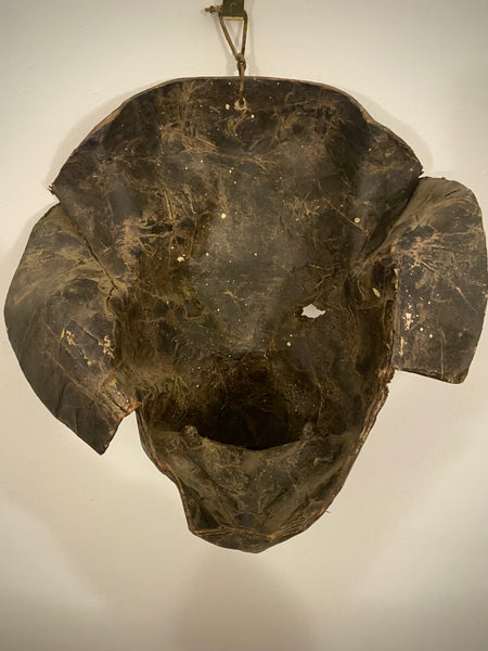 Disturbing Antique Early 20th Century Primitively Made Leather Elephant Mask - Source Vintage