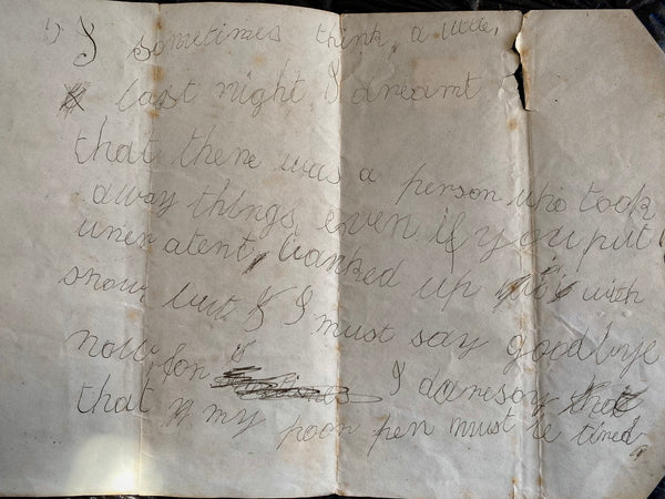 Antique 19th Century Handwritten Psychography Written In A Trance Like State c.1880 Occult Paranormal Spiritualism - Source Vintage