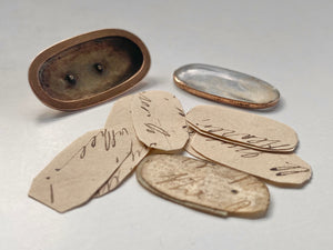 Unusual 19th Century Brooch Containing Period Miniature Paper Handwritten Notes