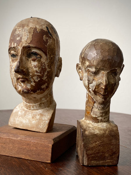 Antique 18th Century Santos Head On Later Stand