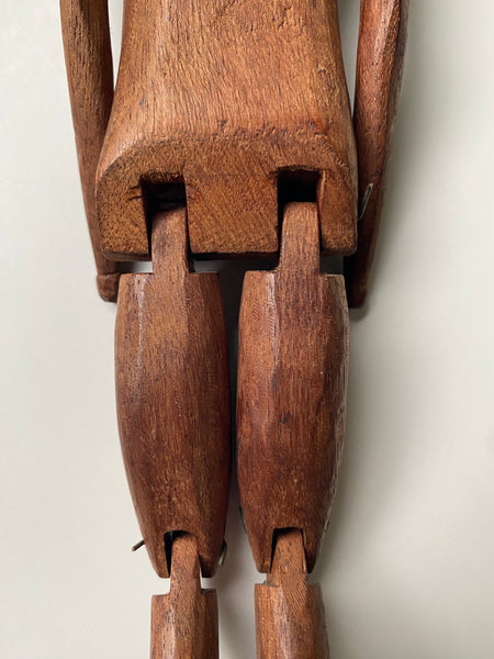 Well Made Vintage Wooden Folk Art Articulated Figure - Source Vintage