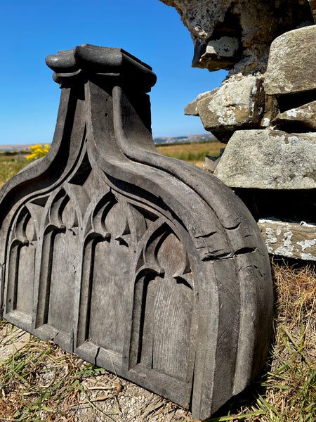 Gothic Pew End Removed In The 19th Century From A Much Older Chapel On Grounds Of A Yorkshire Estate