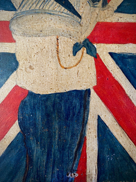 Antique Early 20th Century Naive Folk Art Oil On Board Painting Signed & Dated 1906 - Source Vintage