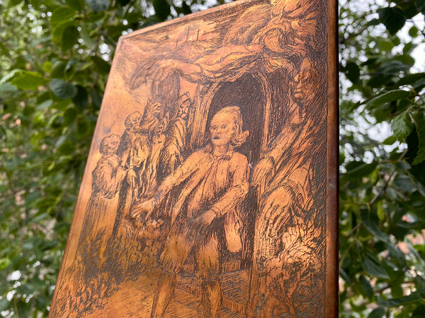 Rare Spooky Antique 19th Century Copper Printing Plate - Source Vintage