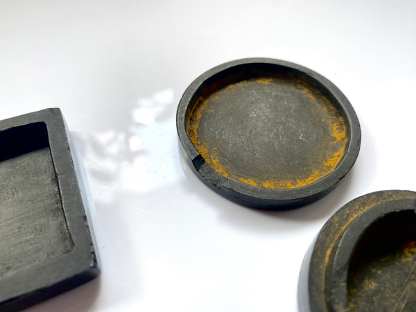 Charming Pair Of Cannel Coal Snuff Boxes With Provenance Of Maker And Date 1817 - Source Vintage