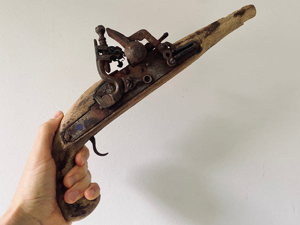 Primitive Folk Art Scratch Built Toy Pistol - Source Vintage