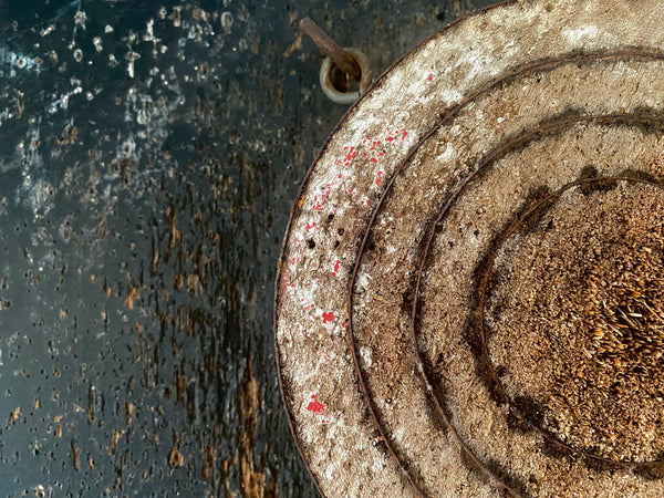 Antique Fairground Dartboard In Untouched Original Folk Art Primitive Style - Source Vintage