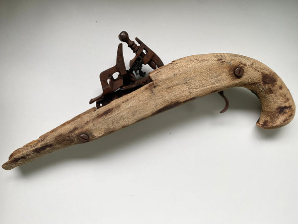 Primitive Folk Art Scratch Built Toy Pistol - Source Vintage