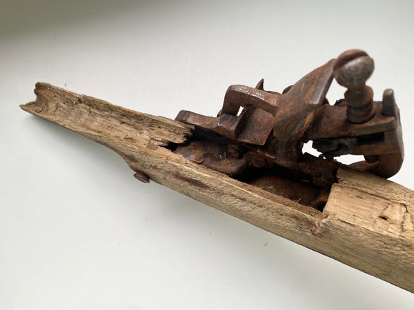 Primitive Folk Art Scratch Built Toy Pistol - Source Vintage
