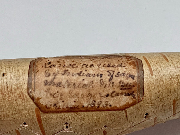 Curious Antique 19th Century Native American Folk Art Miniature Birch Bark Canoe Dated 1893 With Provenance - Source Vintage