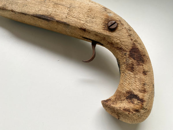 Primitive Folk Art Scratch Built Toy Pistol - Source Vintage