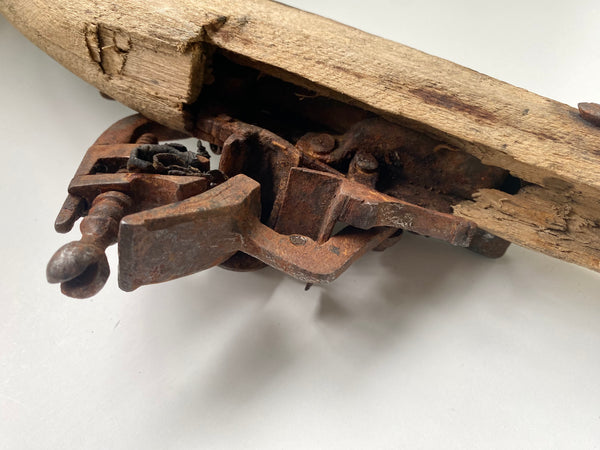 Primitive Folk Art Scratch Built Toy Pistol - Source Vintage