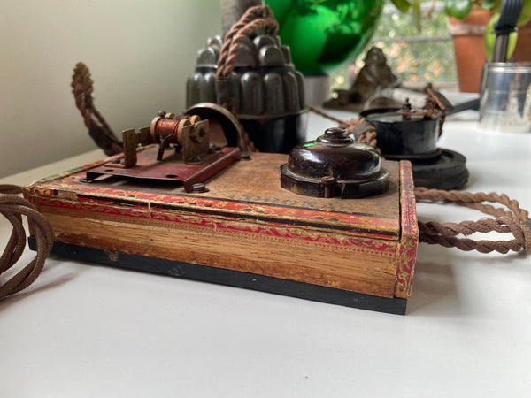 *RESERVED FOR TIM* Rare WW2 French Resistance Scratch Built Communications Radio Made From Old Cigar Box - Source Vintage