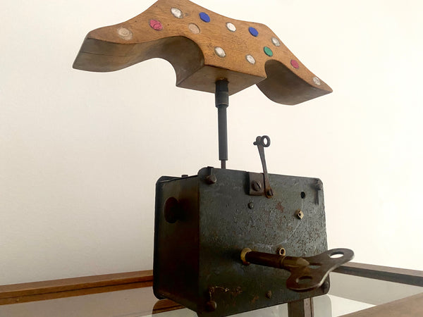 Rare Unusual Antique Scratch Built Folk Art Wind-Up Bird Scarer - Source Vintage
