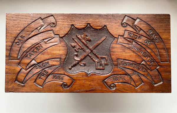 A Rare Folk Art Stand Made With Oak From Winchester Cathedral - Source Vintage
