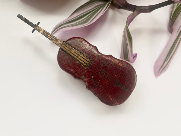 Rare Antique 19th Century Novelty Travelling Inkwell In The Form Of A Cello - Source Vintage