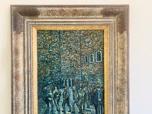 *RESERVED* Vintage Oil On Board Reproduction Painting Of Van Gogh’s ‘Prisoners Exercising’
