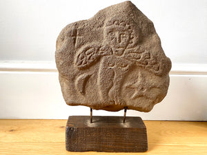 A Crude And Highly Naive Carved Antique Stone Stela Fragment, Reputedly Salvaged From A Church Wall In Derbyshire