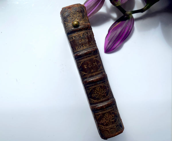 A Mysterious Antique 17th Century Spy Book With Secret Covert Device Wired Within & Button To The Spine - Source Vintage